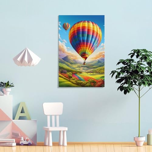Tableau montgolfière 30x45cm pour décoration murale de salon - 4