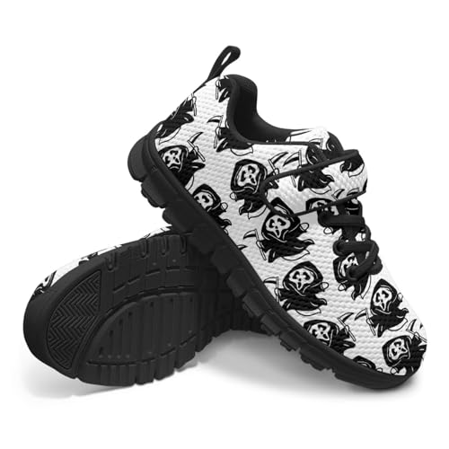 Black Cat Shoes for Girls Halloween School Knitted Mesh Walking Tennis Sneakers for Boys Running Shoes with Single Buckle3
