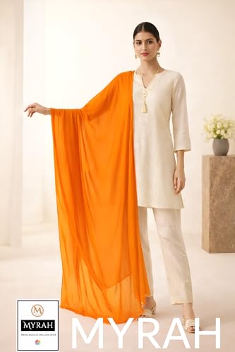 Image of MYRAH Chiffon Solid Casual Daily Use Dupatta For Women's & Girls Length - 2.50 Meter
