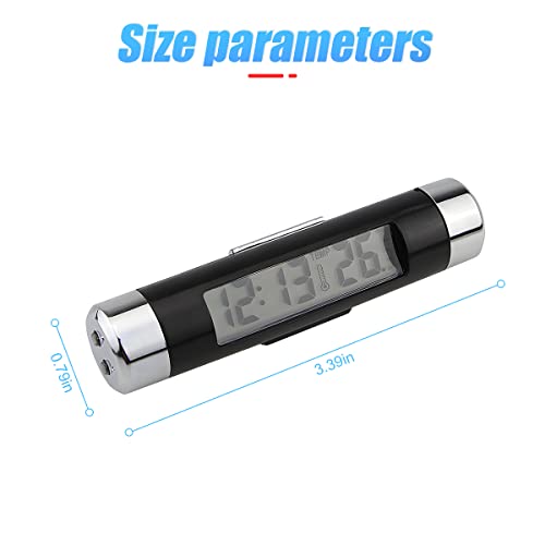 Moioee Car Clock And Temperature With Backlight, 2 In 1 Lcd Backlight Digital Display Screen Car Clocks, Mini Vehicle Electronic Clock Thermometer, Multi-Functional Auto Accessories Air Vent Outlet #TOP1