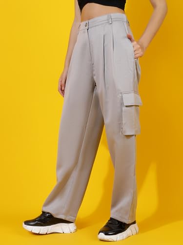 Image of KOTTY Women's High Rise Relaxed || Straight || Joggers Fit Cargo's for Pants || Trousers