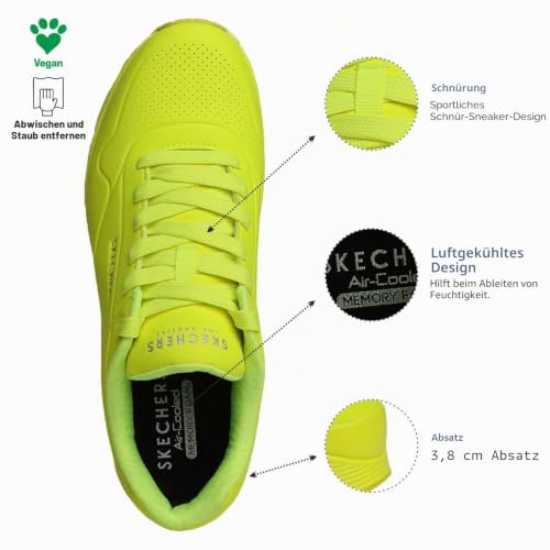 Skechers Herren Uno Stand On Air Turnschuhe, Lime Durabuck/Trim, 42 EU – Ansicht 5