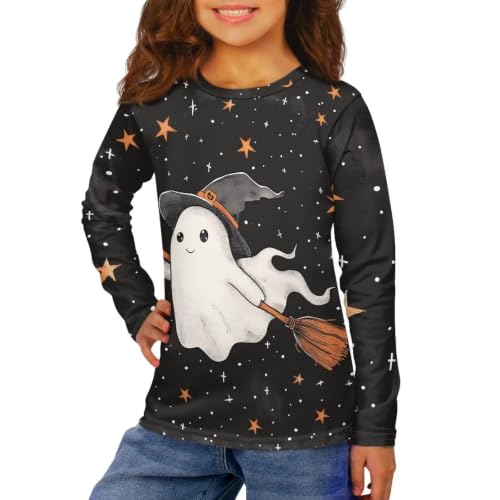 Image of Girls Long Sleeve Shirts Casual Crewneck Soft T-shirts for Girls 3-16 Years Old