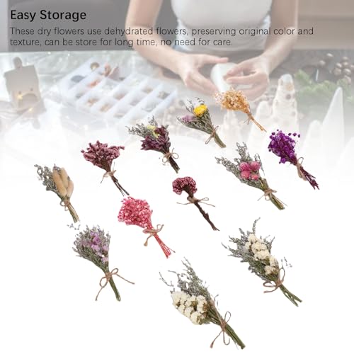 Set de 12 ramos de flores secas decorativas hechas a mano miniatura 3