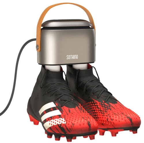 SOTHING Boot Dryer, Portable Shoe Dryer for Sneakers, Ozone Deodorizer, Retractable Hoses, 95W Rapid Drying, 3 Heat Levels, LED Touch Panel, 1–9H Timer, for Work Boots, Soccer Cleats, Gloves