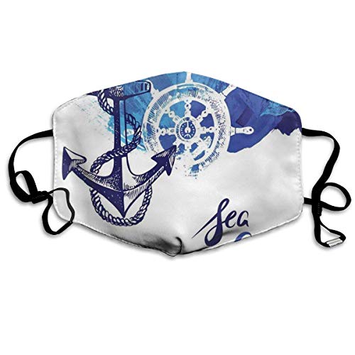 Vivid Ocean Back With Paint Effect With Wind Rose And Rudder Cruise Sea Theme Image Printing Mouth Cover Vivid Ocean Back With Paint Effect With Wind Rose And Rudder Cruise Sea Theme Image Printing Mouth Cover