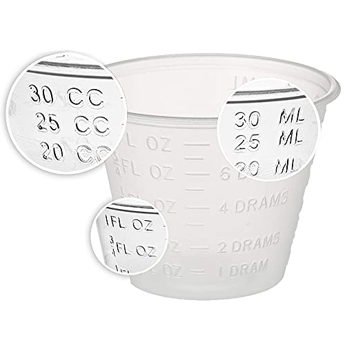 A World Of Deals 1 oz. Non-Sterile Graduated Plastic Medicine Cups, 100 Piece, Clear - Thumbnail 5