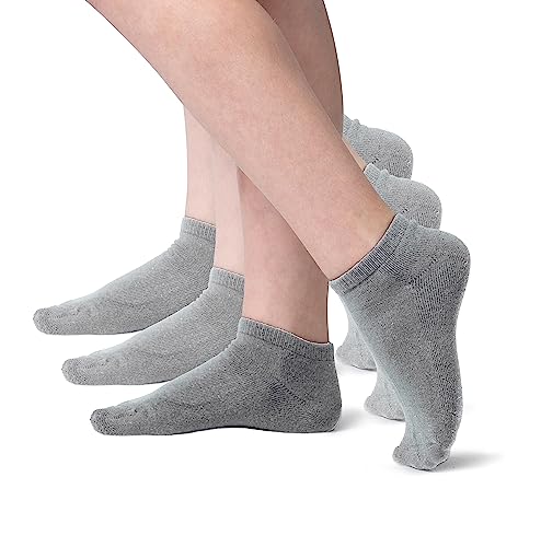 Silky Toes Kids Rayon from Bamboo Athletic Seamless Ankle Socks with Cushion 3 or 6 Pairs Boys and Girls No Show Socks