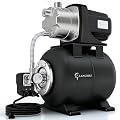LANCHEZ 1.6HP Shallow Well Pump with Pressure Tank, 115V 1340GPH Automatic Irrigation Water Booster Jet Pump, Stainless Steel Water Transfer Pump for Home Garden Lawn Sprinkler Irrigation, Matte