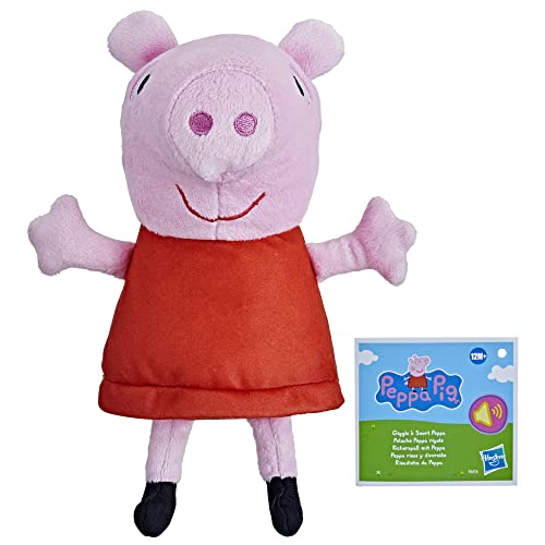 Peppa Pig Toys Giggle 'n Snort Peppa Pig Plush Doll, Interactive Stuffed Animal with Sound Effects, Preschool Toy for Kids Ages 12 Months and Up