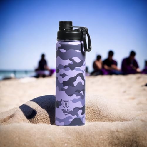 Image of TOM&BELL Water Bottle for Kids, Kids Water Bottle for School, 304 Stainless Steel hot and Cold Thermosteel Leakproof Water Bottle, Double wall Bottle Lavender 650 ml