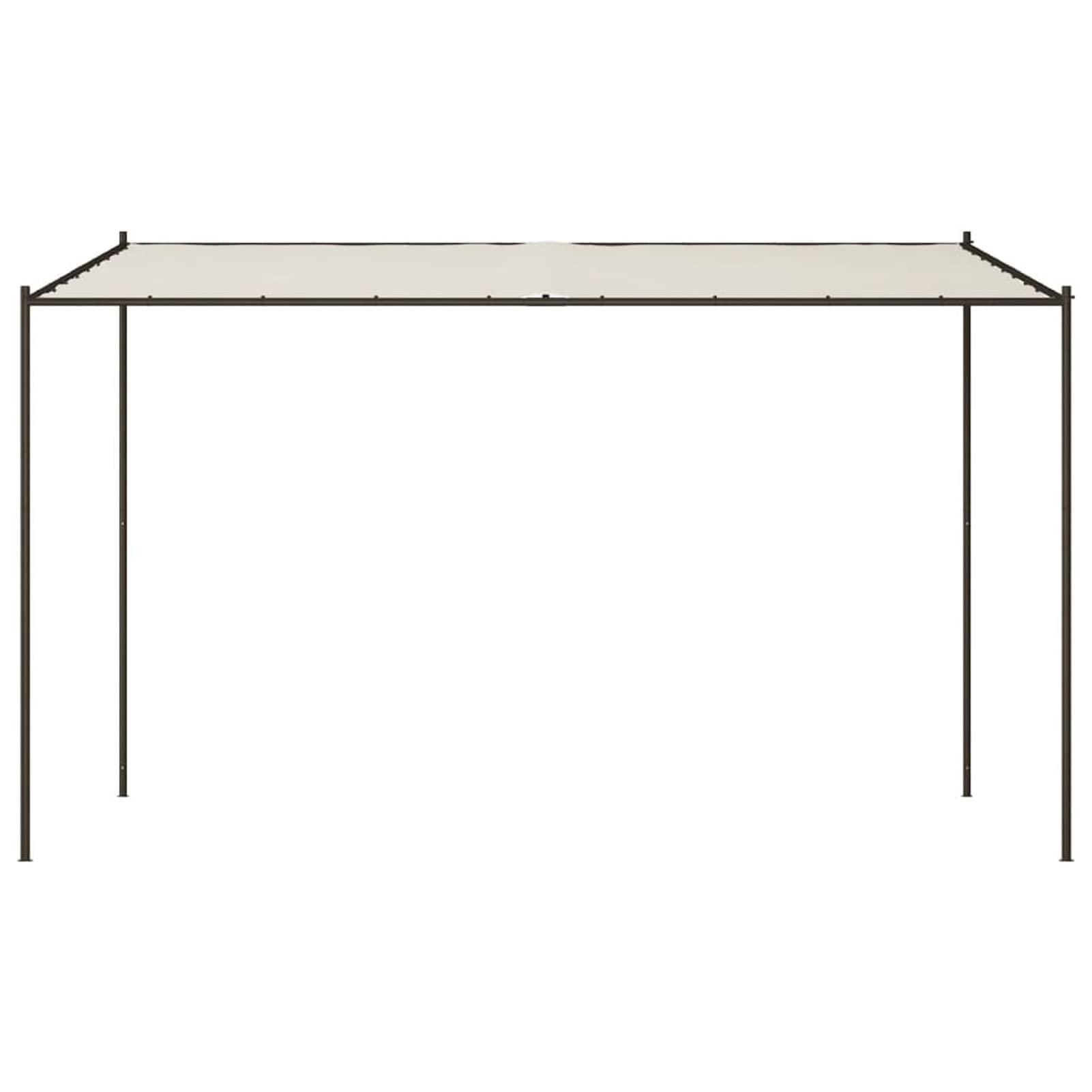 Festnight Pérgola de Jardín con Techo, Pérgola de Acero 4x4 m 180 g/m² Cenador de Jardín con Toldo para Patio Terraza Acero y Poliéster Resistente al Agua y a UV Blanco