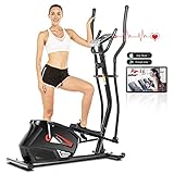 ✅ DISPLAY LCD e Supporto per Tablet -L'ellittica fitness ha un display LCD intelligente, che può visualizzare chiaramente chilometraggio, distanza, tempo, calorie, velocità e altre informazioni. Può darti una comprensione più dettagliata del tuo processo di esercizio. l'allenamento a casa ridefinito! Il supporto ti offre un posto dove posizionare il tablet o il telefono.