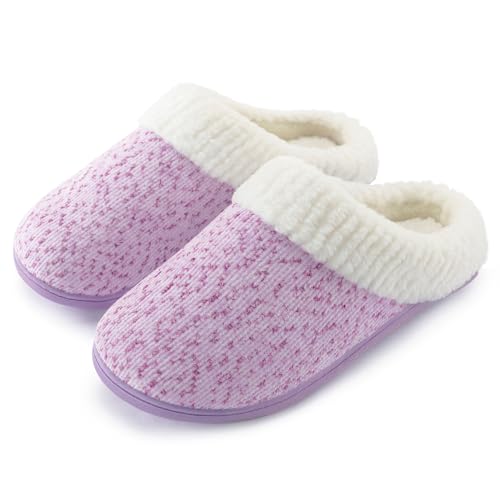 Image of ULTRAIDEAS Women's Indoor Bedroom Slipper with Memory Foam, Gift for Women, Wool-Like House Shoe with Anti-Skid Rubber Sole for Ladies