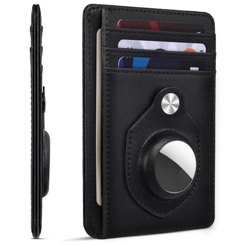 Image of RUNBOX Slim Minimalist Front Pocket Air Tag Holder Wallet for Men, RFID Blocking Card Holder Mens Wallet Gifts for Men Dad