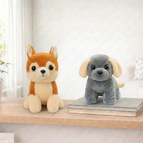 Image of Tabitha Stuffed Toys-Ultra Soft Plush Toy for Kids | Birthday Gifts for Kids and Girls | (Combo of 2 Toys 25 Cm Sandal Cat & 25 Cm Grey Dog)