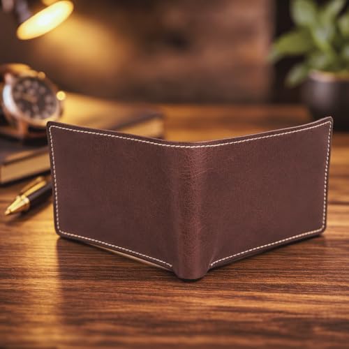 Image of Gift For Special Genuine Leather Wallet for Men Gift - Mens Wallet Purse Gift Boyfriend - Happy Birthday Gift