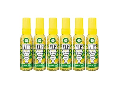 Air Wick V.I.P Toilet Perfume Spray, Lemon Idol, 1.85oz, Air Freshener 6 Pack