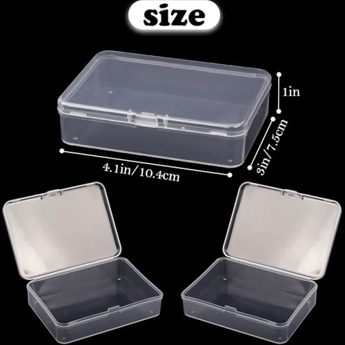Image of Small Clear Plastic Storage Boxes, 30 Pack Mini Organizer Boxes for Jewelry Beads, Craft Supplies, Tools, Square Containers, 4.1 x 3 x 1 Inches
