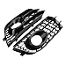 Compatible For AUDI A1 8X 2010-2014 Lower Bumper Lamp Hood X0807681A 8X0807682A Body Kit(Chrome Silver), 2x Honeycomb Mesh Car Fog Light Grille Fog Lamp