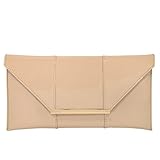 Hardware-Farbe: Gold. Clutch, Kunstleder / Lackleder, Candy Clutch, Nude