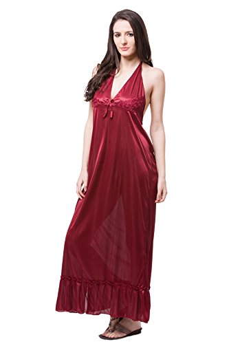 Image of Fasense Women's Satin Maxi Casual Regular Nightgown