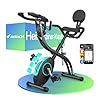 MERACH 4 en 1 Vélo D’Appartement Pliable, Velo d Appartement avec Moniteur LCD et Mesure du Pouls, Vélos de Fitness Magnétique Avec 16 Niveaux Résistance Magnétique & Coussin de Siège Confortable