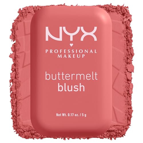 NYX PROFESSIONAL MAKEUP Rubor en polvo Buttermelt, resistente a la decoloración y a la transferencia, hasta 12 horas de uso, fórmula vegana - Feeling Butta