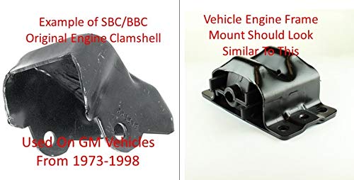 SBC Vehicle to LS Engine Swap Mount 1973-1987 Square Body 1988-1998 OBS Chevy C10 C/K Full Size Truck Steel Adjustable Motor Conversion Bracket Adapter Plate Clamshell 1500 2WD Small Block