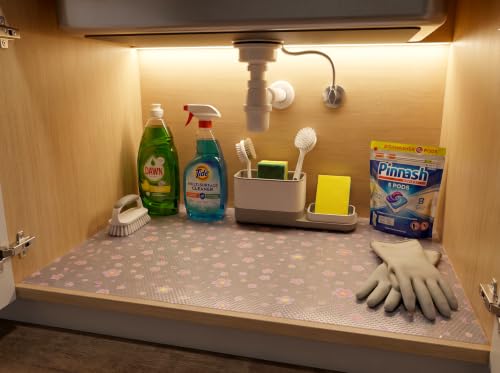 Image of [New Launch] Porslin Modern Pattern PEVA Drawer Shelf Liner (45cm x 5m) Non-Adhesive, Waterproof, Non-Slip Cabinet Mat - WashableFood-Safe Protective Roll for Kitchen, Cupboards, Fridge, Dresser