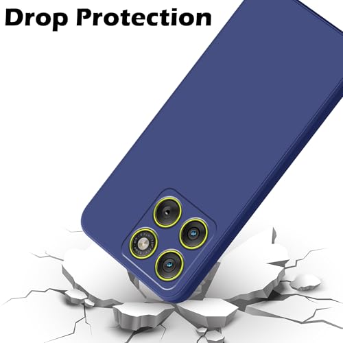 Image of amazon basics Back Cover for Moto Edge 70 5G | Ultra Slim Soft Rubberised Case | Matte Silicone Flexible Mobile Case | Camera Protection - Blue