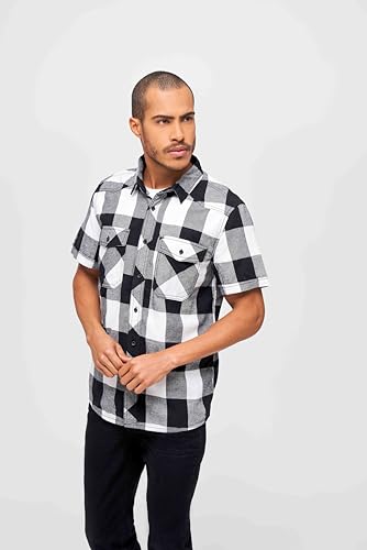 Brandit Check Shirt Short Sleeve, Uomo, White/Black, Xl - 7