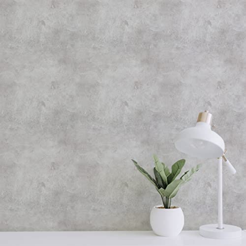 Papel De Parede Adesivo Cimento Queimado Claro Rolo 10m