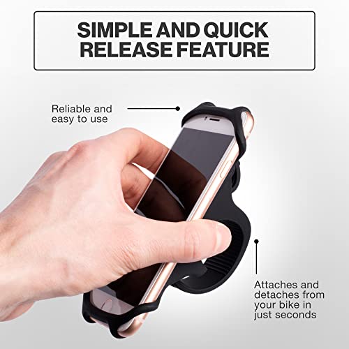 TeamObsidian Bike Phone Holder, Motorcycle Phone Mount - Size L - Non-Slip Material - Fits for 99% of Cellphone Models 5-6.5" - for All Handlebar Types by TeamObsidian - Image 3