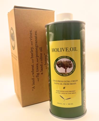 HOLIVE Olive Oil from Israel | Extra Virgin | First Cold Press & Early Harvest | Polyphenol Rich | Premium Low Acidity | Unprocessed EVOO from the Holy Land | Hand Harvest | Kosher 30.4 Fl Oz