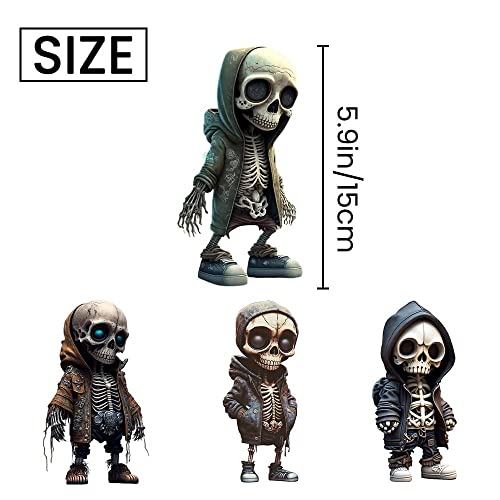 Cool Skeleton Figurines, Skeleton Small Statue Halloween Resin Collectible Figurines, Cute Home Room Desk Office Decor
