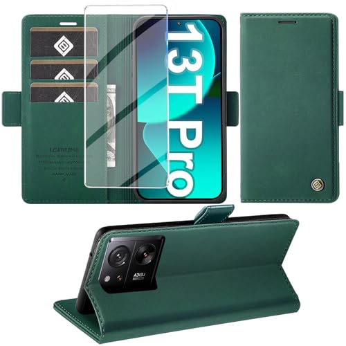 Coque Xiaomi 13T Pro étui portefeuille cuir synthétique rabat film