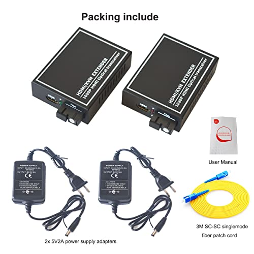 Primeda-Telecom Hdmi Extenders - Hdmi Video/Audio Over Fiber Optic Up 20Km,Transmitter And Receiver (Without Kvm & Loop Out) #TOP5