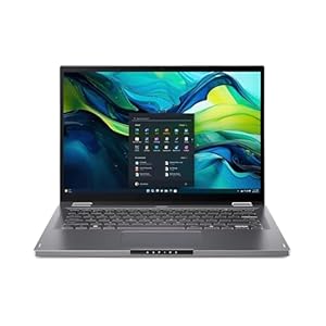 acer Aspire Spin 14 ASP14-52MTN-58CR Convertible Notebook 14 WUXGA LCD Touchscreen (Intel Core Ultra 5 115U, 16 GB RAM, 512 GB SSD, Intel Graphics, Windows 11 Home), grijs, QWERTY Spaans