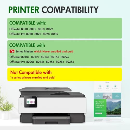 Image of 910 910XL 8020 Ink Cartridges Black and Color Combo Pack for HP Printers