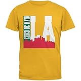 Los Angeles Cinco De Mayo Sky Line Gold Adult T-Shirt - Large
