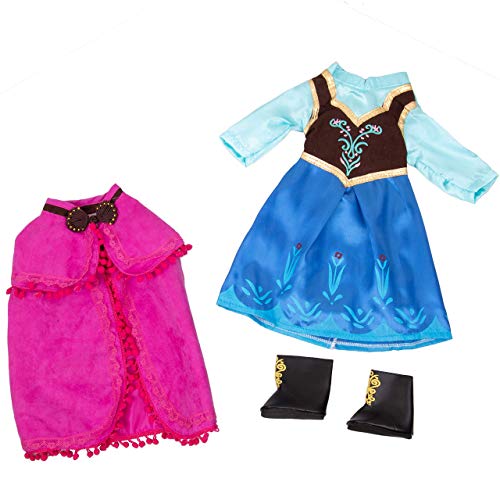 Anna Frozen Inspired Doll Outfit (3 Piece Set) - Clothes And Accessories Fit 18" Girl Dolls & Include Dress, Shawl, Shoes - Premium Handmade Costume Apparel For Dolls, Perfect For Girls Kids Birthday #TOP5