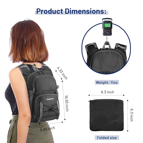 Mochila liviana de senderismo de 10L negra MOSISO miniatura 2