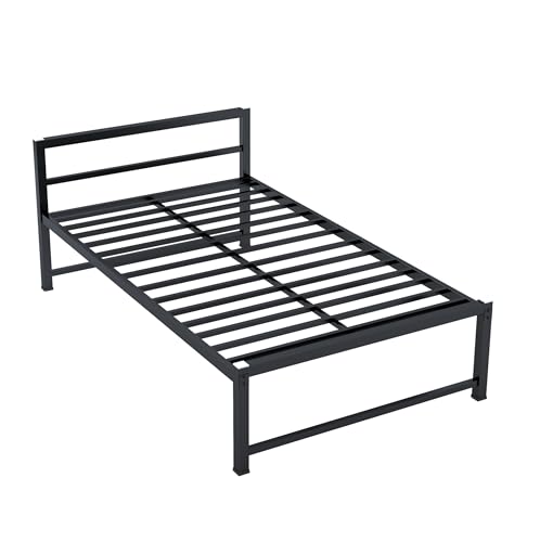 Image of ZIAULA Bed DoubleSize 4x6 Feet Cot for Bedroom Heay Duty Strong Metal Iron Semi Folding Bed Easy Portable Iron charpai DoubleSize (Double, Without Board), Painted, Black (4x6 Feet (Without Board))