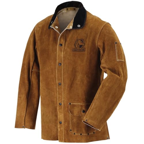 Revco Mens Leather BLACK STALLION Quality Side Split Cowhide Welding Coat 30 XL, Brown, X-Large US