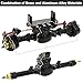 LRFHL SCX24 Axle Front and Rear RC Axle +6mm Extended 50° Max. Steering Angle for Axial SCX24 Deadbolt C10 JLU Gladiator Bronco 1/24 RC Crawler Upgrade (Black)