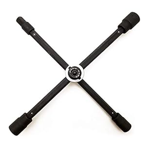 RockTrix 14″ 4-Way Adjustable Sliding Cross Wrench – Fits Most Common Lug Nut Sizes (17mm, 11/16″, 19mm, 3/4″, 21mm, 13/16″) – Collapses for Compact Storage