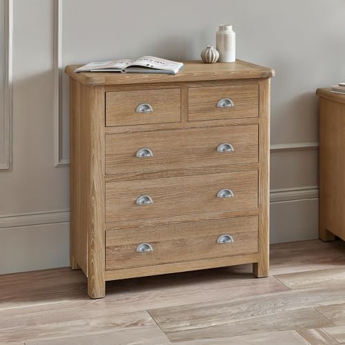 Cassettiera Legno di Quercia Rovere Limed 92x85x44cm