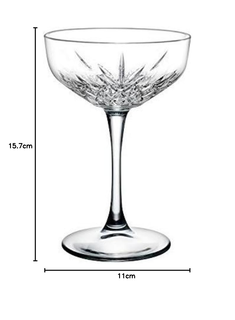 Pasabahce 440236 Timeless - Juego de 6 cuencos para champán (cristal, 25,5 cl, altura de 15,7 cm, 6 unidades)