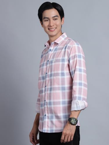 Image of Majestic Man Men Box Checkered Slim Fit Cotton Casual Shirt
